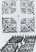 Salomon de Caus Plan and bird-s-eye view of the parterre de broderie at Heidelberg oil painting picture wholesale